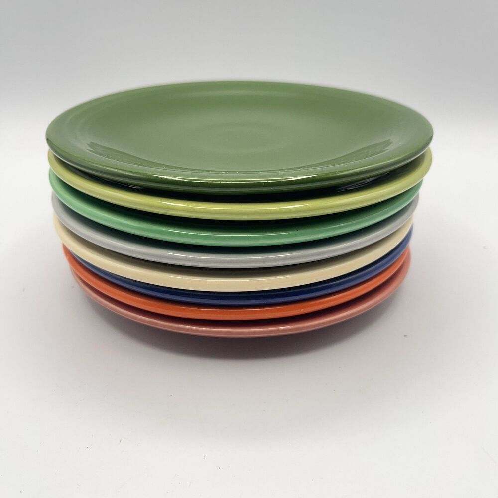 Vintage Mixed Fiesta Bread & Butter Plates 6.25” Colors Lot (8) Genuine HLC USA - Picture 2 of 16
